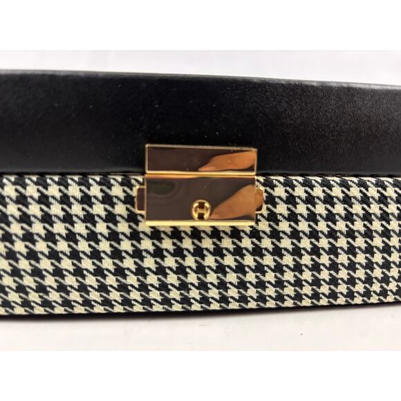 4 Slot Watch Box With Lock Watch Storage Box Houndstooth Pattern - Picture 6 of 16